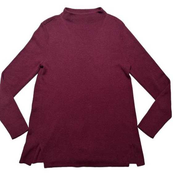 J. Jill Wine Red Wool Silk Blend Mock Neck Sweater Women’s Small Long Sleeve Coz - Picture 1 of 8
